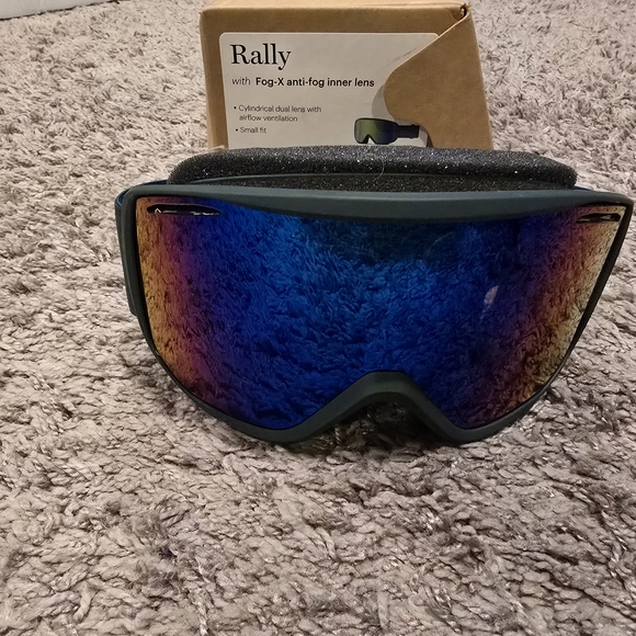Smith Rally Snow Goggles - Pacific Green Sol-X Mirror - Small Fit - NEW! - Picture 4 of 6
